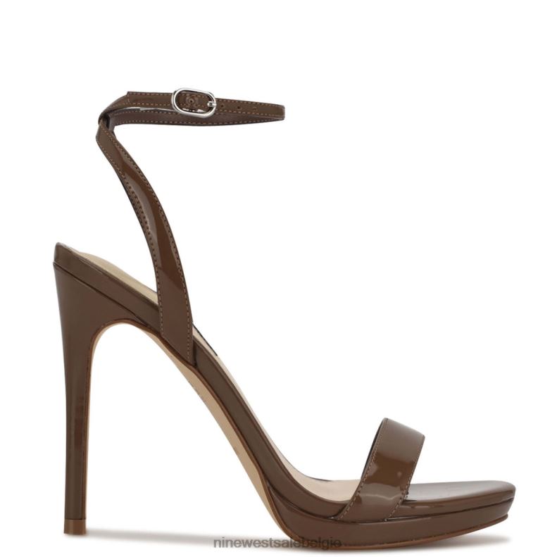 Nine West L48XT2388 nieuwe esdoorn Loola sandalen met enkelbandje