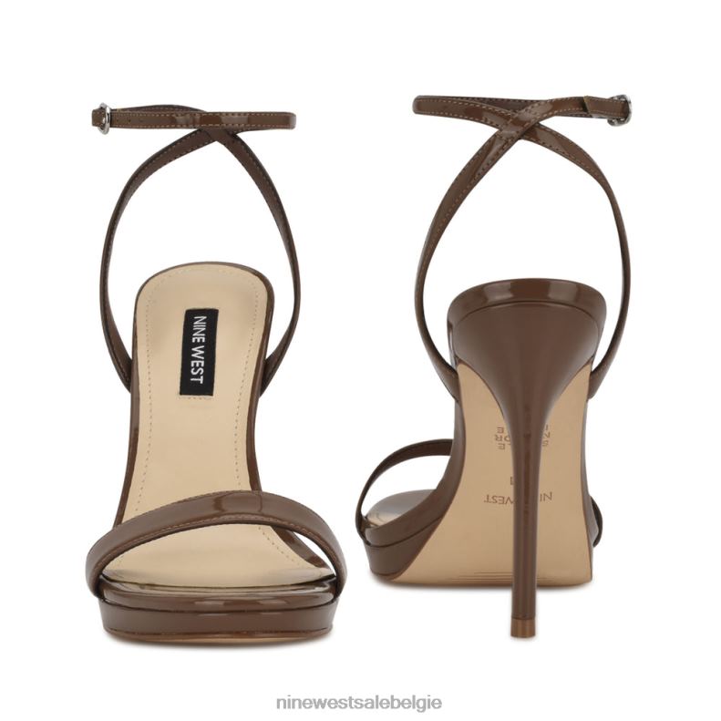 Nine West L48XT2388 nieuwe esdoorn Loola sandalen met enkelbandje