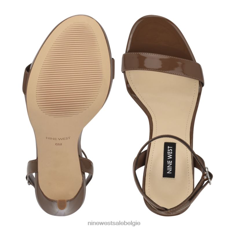 Nine West L48XT2388 nieuwe esdoorn Loola sandalen met enkelbandje