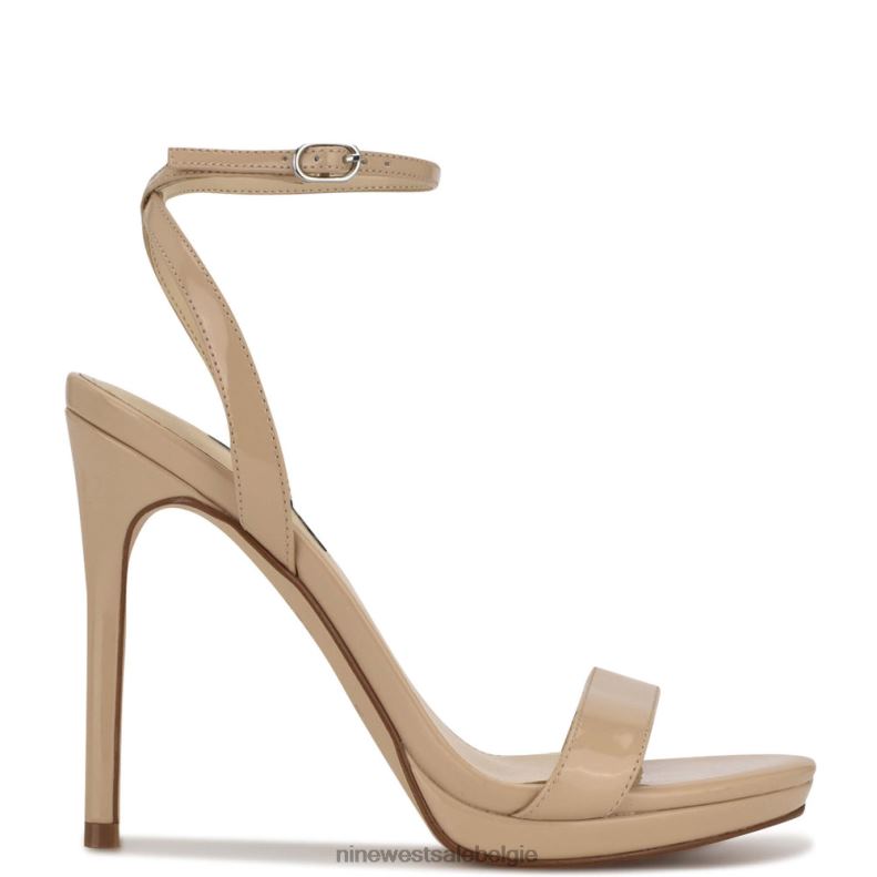 Nine West L48XT2389 lichte latte Loola sandalen met enkelbandje