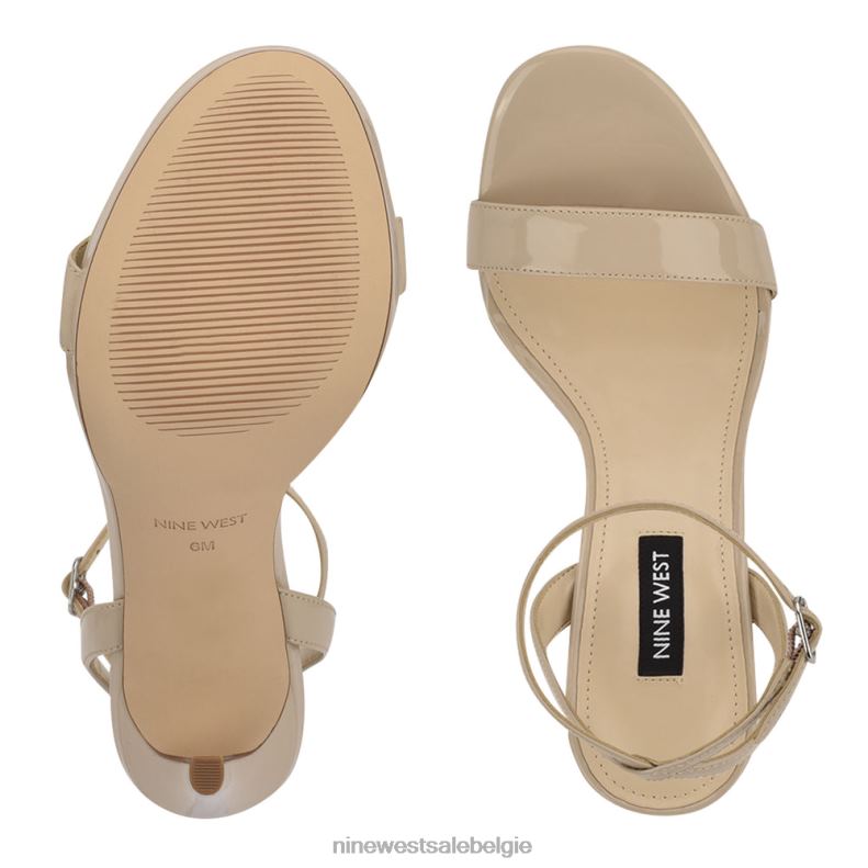 Nine West L48XT2390 licht natuurlijk Loola sandalen met enkelbandje