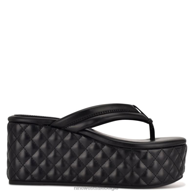 Nine West L48XT2935 zwart Newya platform-teenslippers