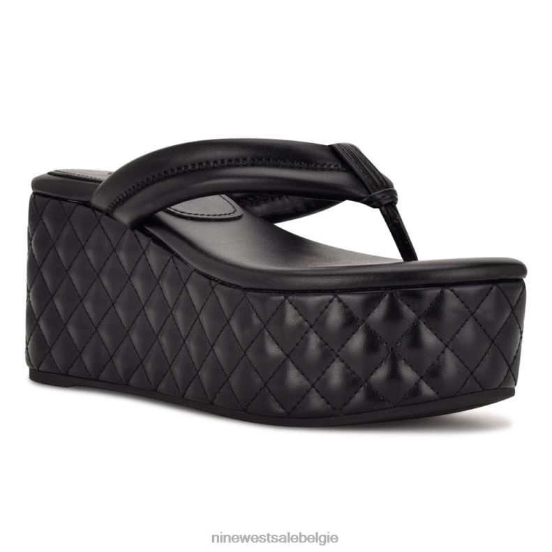 Nine West L48XT2935 zwart Newya platform-teenslippers