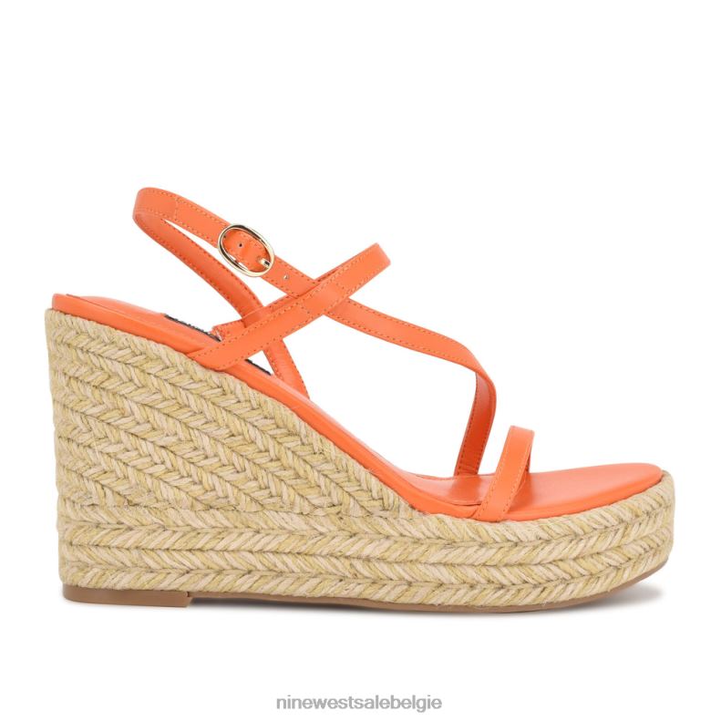 Nine West L48XT1132 oranje Jills espadrille sandalen met sleehak