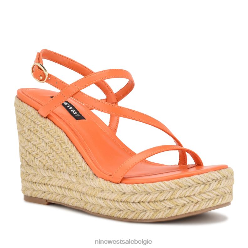 Nine West L48XT1132 oranje Jills espadrille sandalen met sleehak