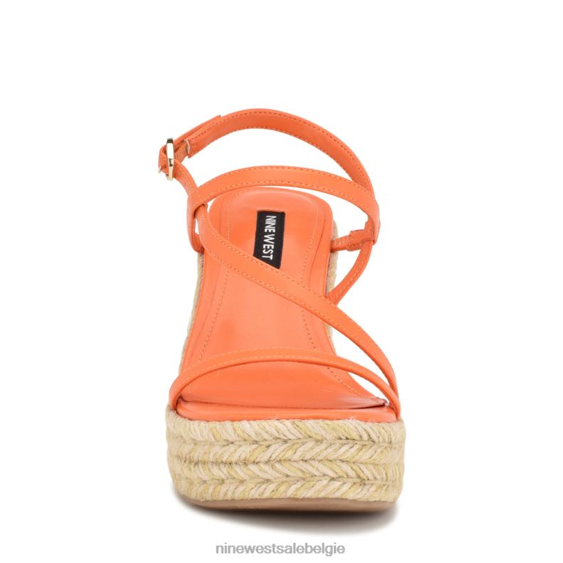 Nine West L48XT1132 oranje Jills espadrille sandalen met sleehak