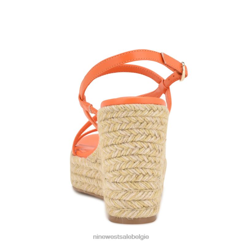 Nine West L48XT1132 oranje Jills espadrille sandalen met sleehak