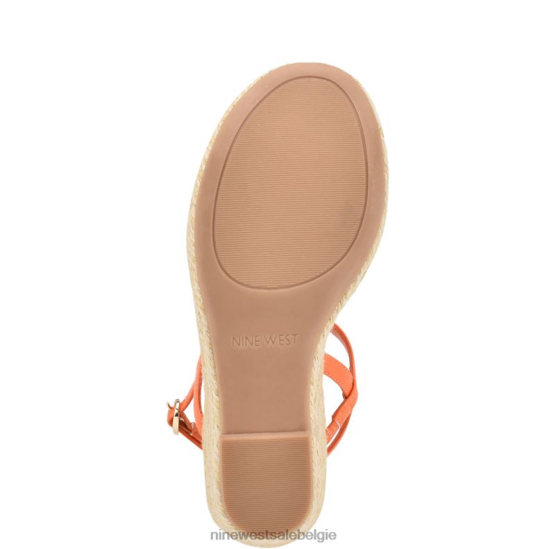 Nine West L48XT1132 oranje Jills espadrille sandalen met sleehak