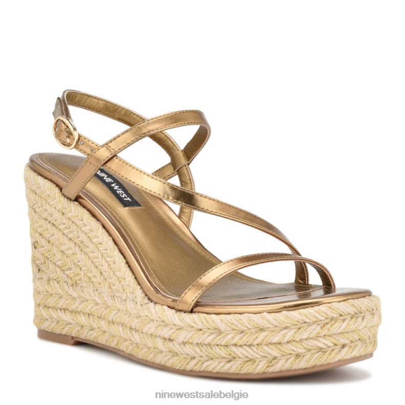 Nine West L48XT1133 donker goud Jills espadrille sandalen met sleehak