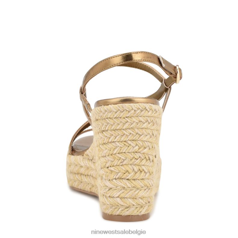 Nine West L48XT1133 donker goud Jills espadrille sandalen met sleehak