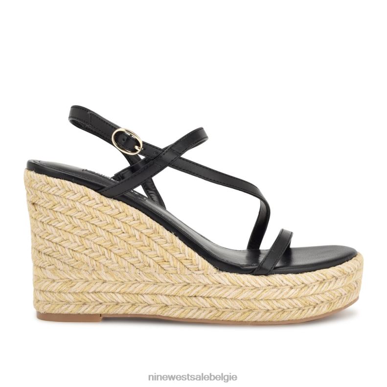 Nine West L48XT1134 zwart Jills espadrille sandalen met sleehak