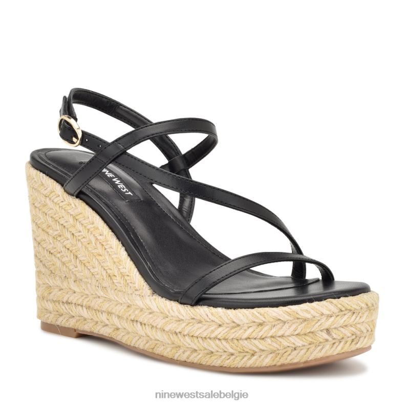 Nine West L48XT1134 zwart Jills espadrille sandalen met sleehak