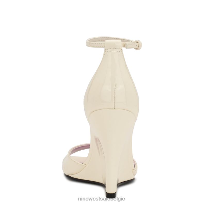 Nine West L48XT1719 chique crème patent hallena sandalen met sleehak