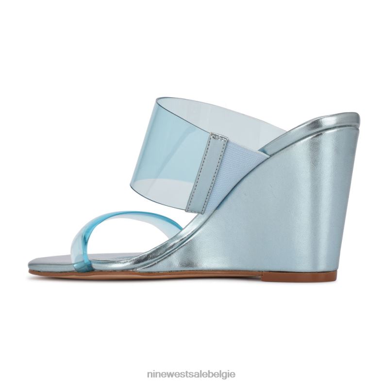 Nine West L48XT1915 blauw Nats sandalen met sleehak