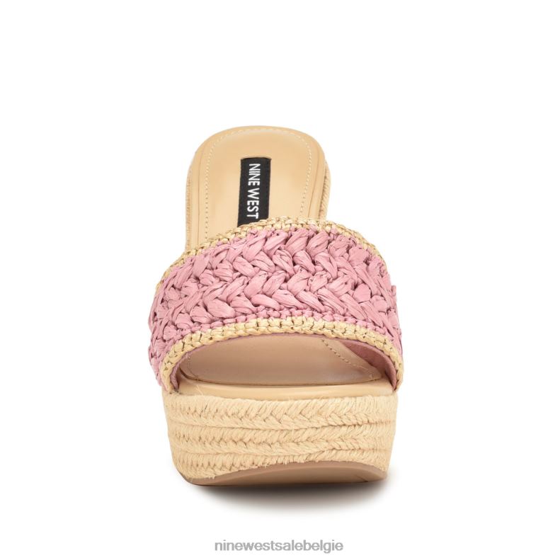 Nine West L48XT660 roze Holand espadrille sandalen met sleehak