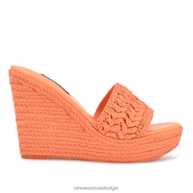 Nine West L48XT661 oranje Holand espadrille sandalen met sleehak