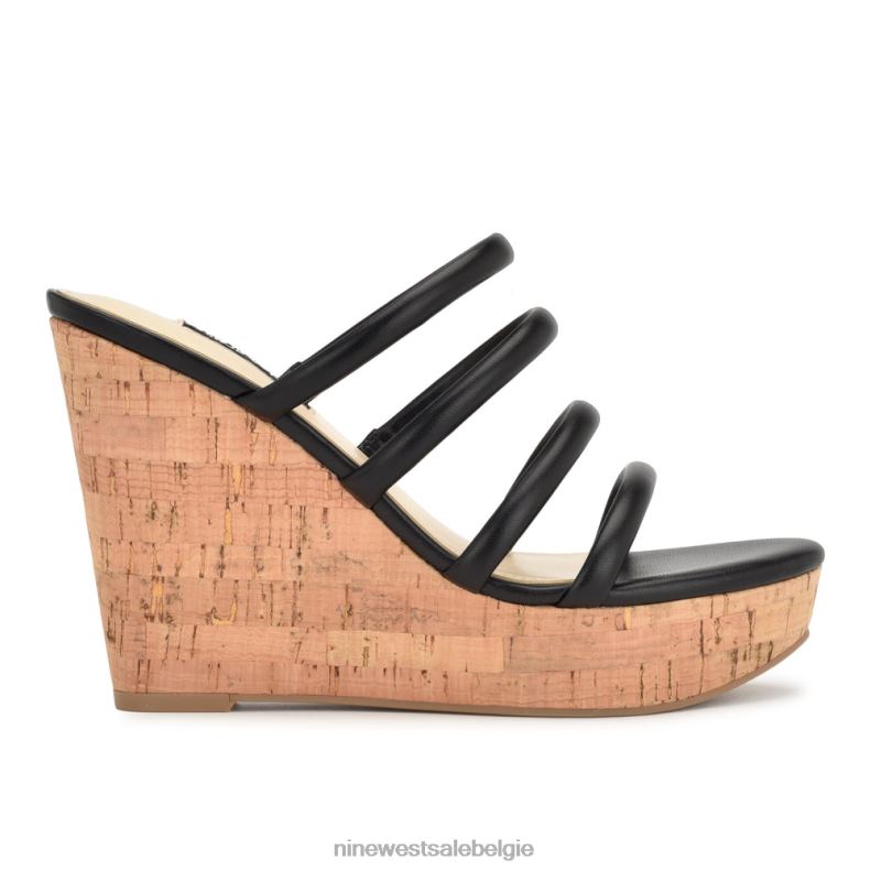 Nine West L48XT666 zwart Haloway espadrille sandalen met sleehak