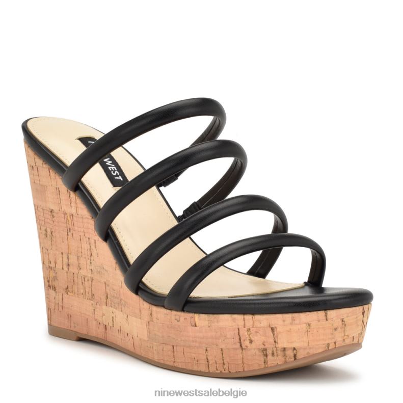 Nine West L48XT666 zwart Haloway espadrille sandalen met sleehak