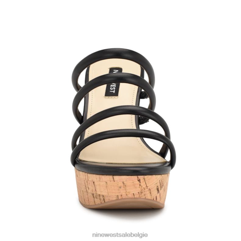 Nine West L48XT666 zwart Haloway espadrille sandalen met sleehak