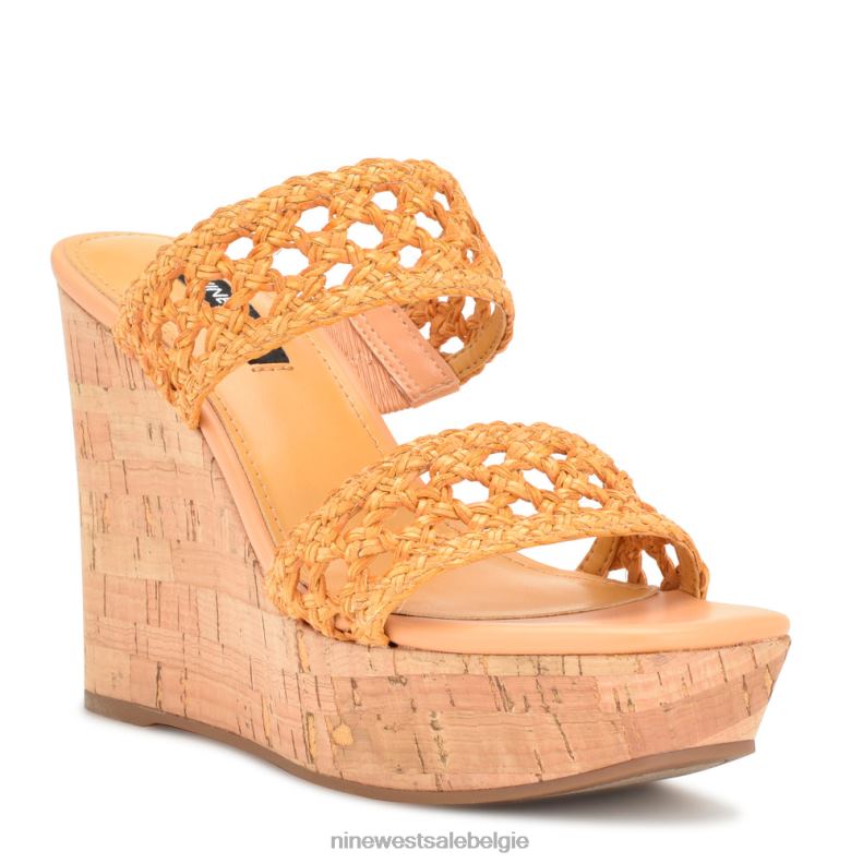 Nine West L48XT740 geel Kalani sandalen met sleehak