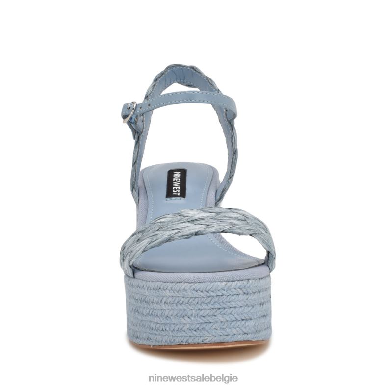 Nine West L48XT745 mist blauw Espadrillesandalen met rivva-hak