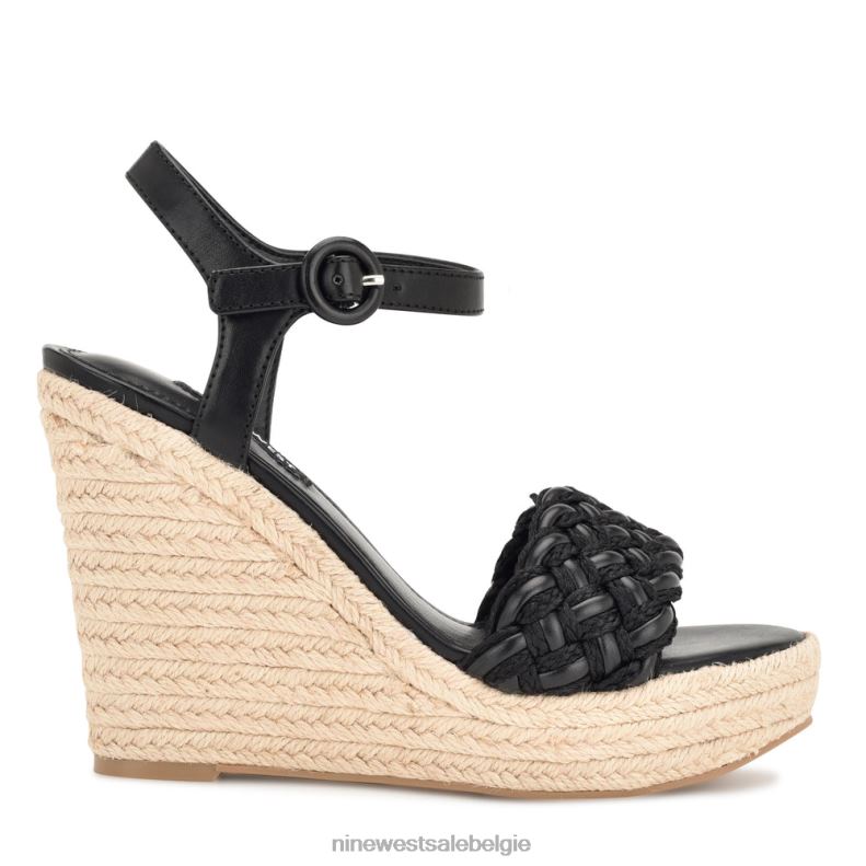 Nine West L48XT746 zwart Hosana espadrille sandalen met sleehak