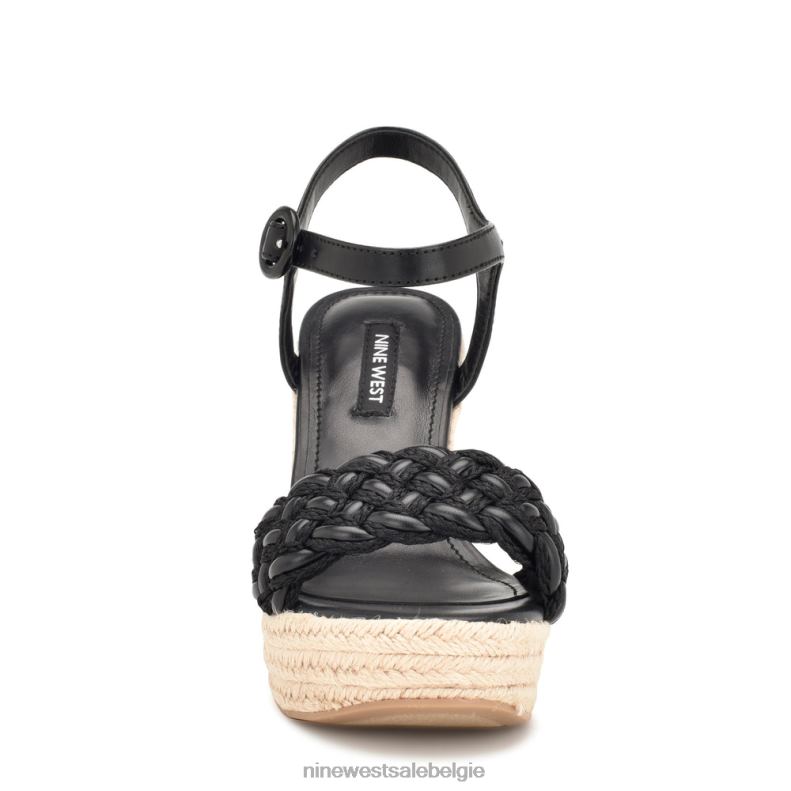 Nine West L48XT746 zwart Hosana espadrille sandalen met sleehak