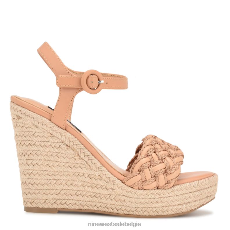 Nine West L48XT747 donkere blos Hosana espadrille sandalen met sleehak