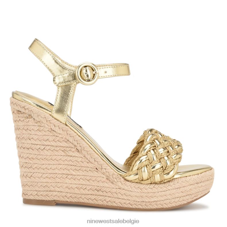 Nine West L48XT748 platijn Hosana espadrille sandalen met sleehak