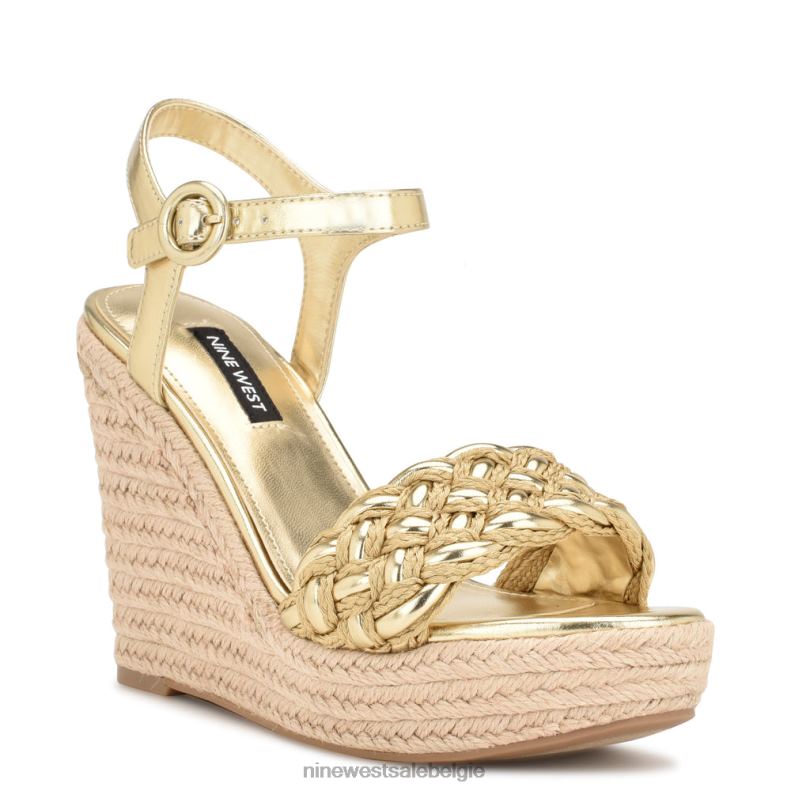 Nine West L48XT748 platijn Hosana espadrille sandalen met sleehak