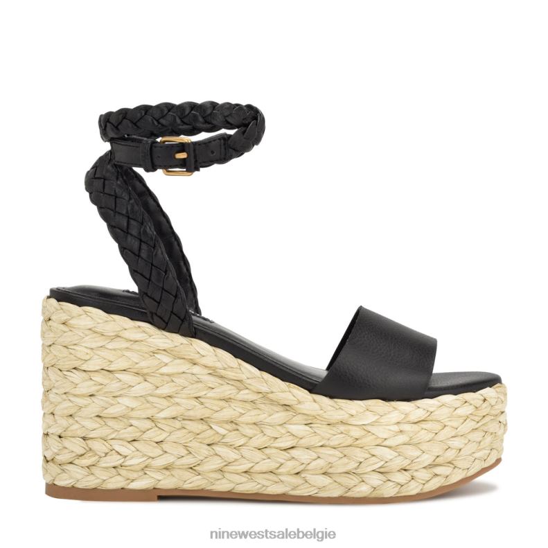 Nine West L48XT754 zwart Keily espadrille sandalen met sleehak