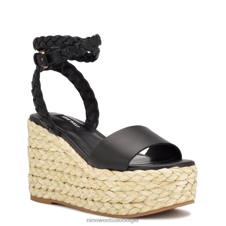 Nine West L48XT754 zwart Keily espadrille sandalen met sleehak