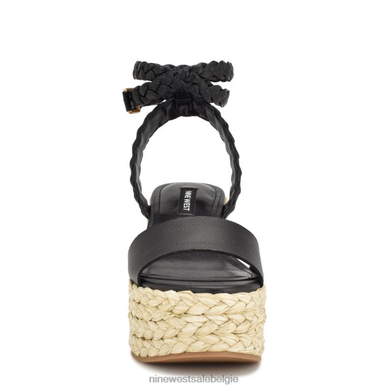 Nine West L48XT754 zwart Keily espadrille sandalen met sleehak