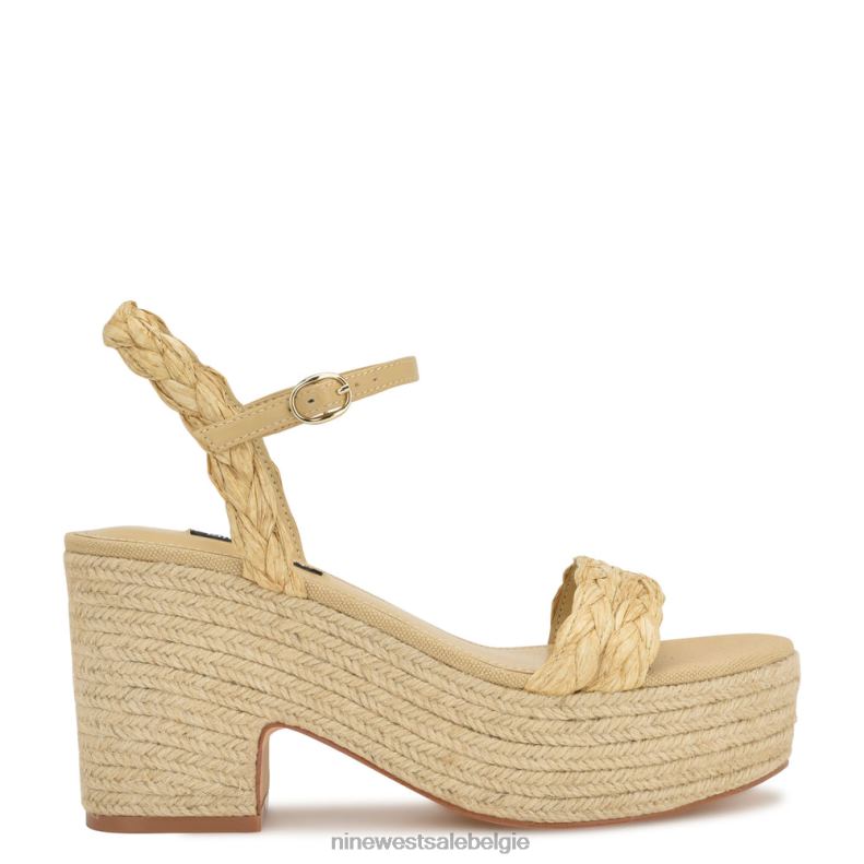 Nine West L48XT756 natuurlijke raffia Espadrillesandalen met rivva-hak