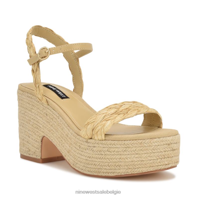 Nine West L48XT756 natuurlijke raffia Espadrillesandalen met rivva-hak