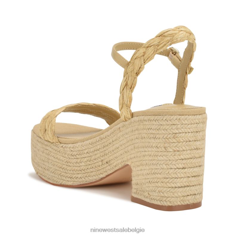 Nine West L48XT756 natuurlijke raffia Espadrillesandalen met rivva-hak