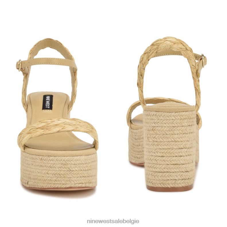 Nine West L48XT756 natuurlijke raffia Espadrillesandalen met rivva-hak