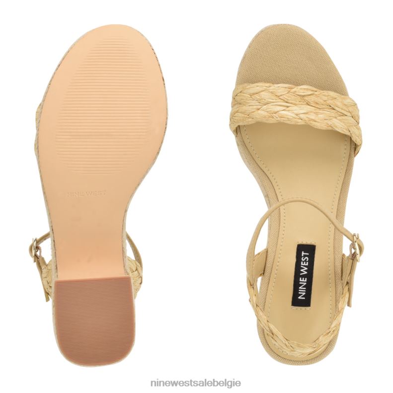 Nine West L48XT756 natuurlijke raffia Espadrillesandalen met rivva-hak