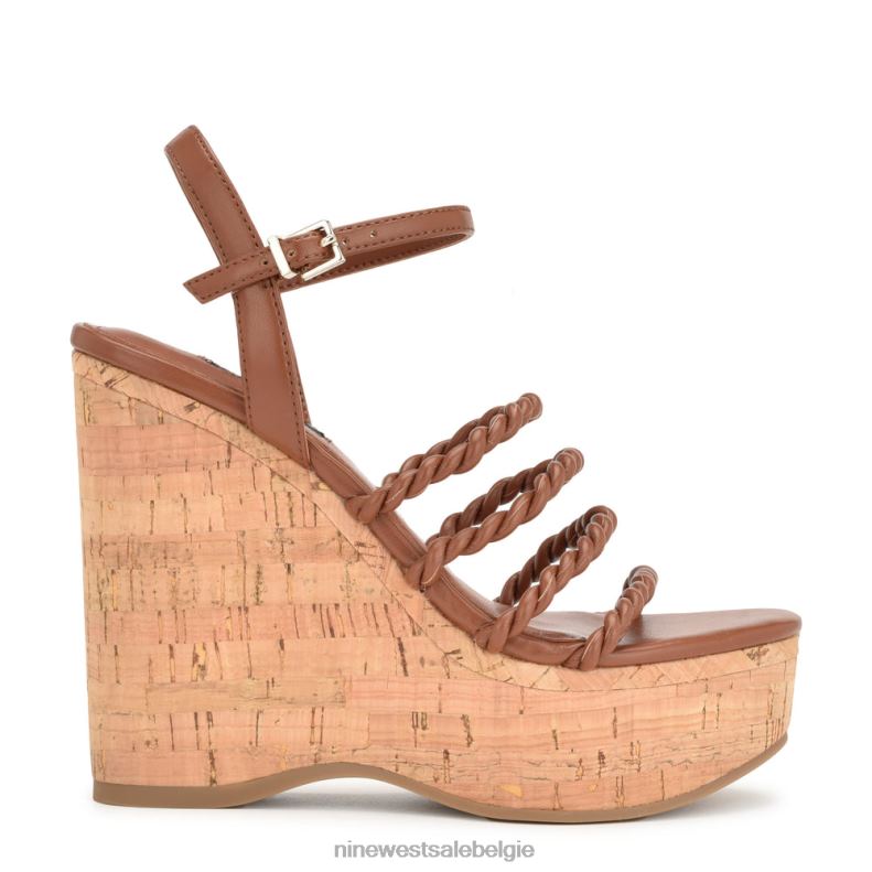 Nine West L48XT761 bruin Renest sleehaksandalen met enkelbandje