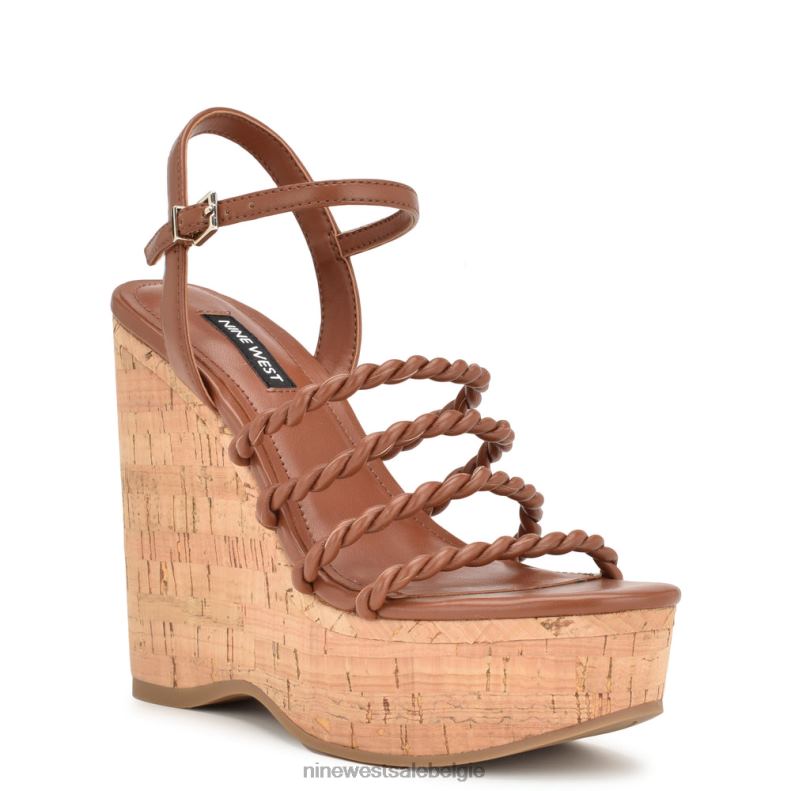 Nine West L48XT761 bruin Renest sleehaksandalen met enkelbandje