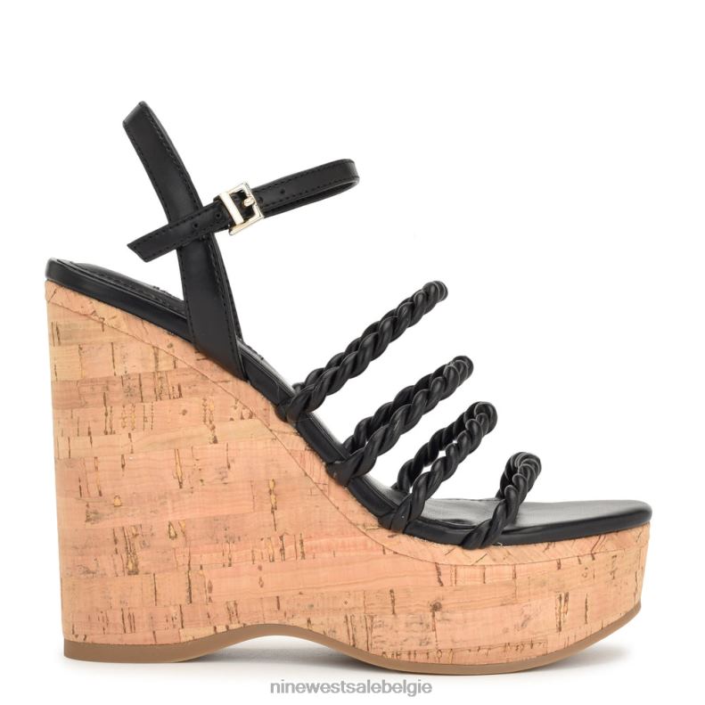 Nine West L48XT762 zwart Renest sleehaksandalen met enkelbandje