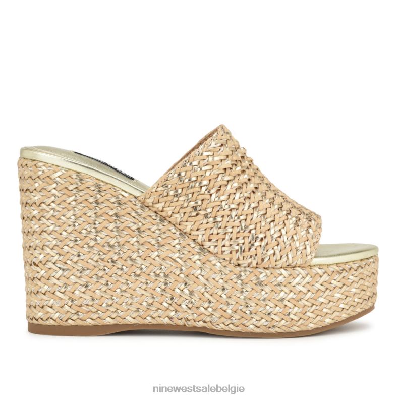 Nine West L48XT763 natuurlijk platino Everie espadrille sandalen met sleehak