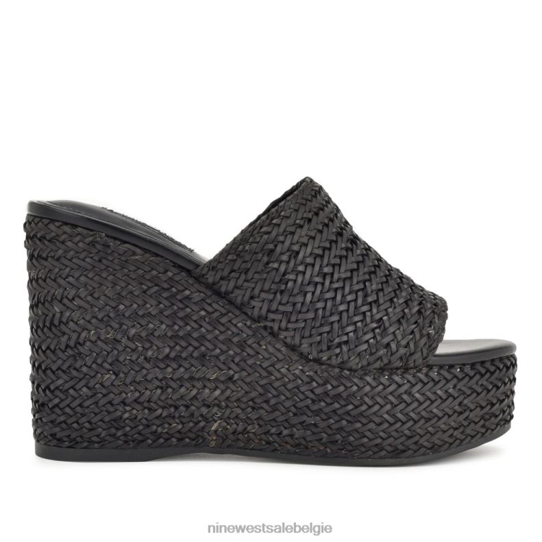 Nine West L48XT764 zwart Everie espadrille sandalen met sleehak