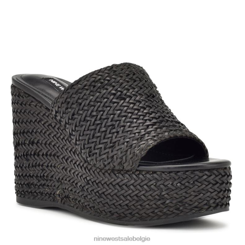 Nine West L48XT764 zwart Everie espadrille sandalen met sleehak