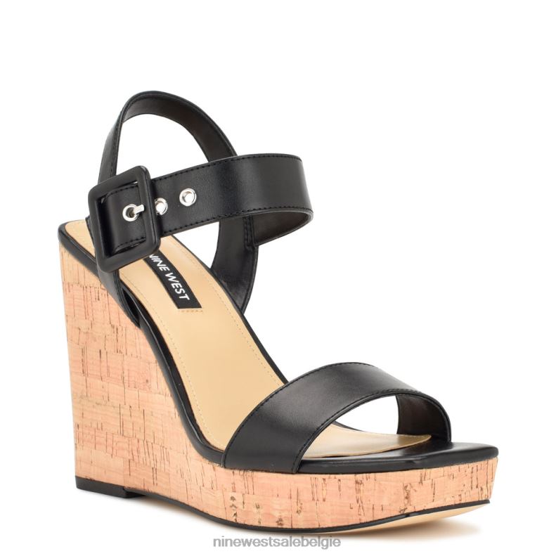 Nine West L48XT766 zwart sandalen met sleehak