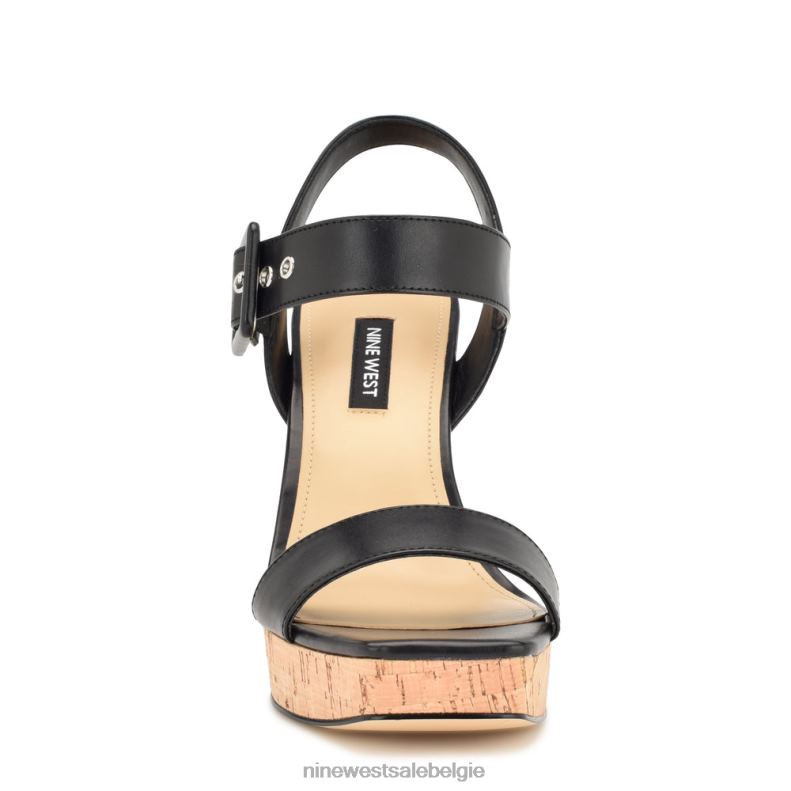 Nine West L48XT766 zwart sandalen met sleehak