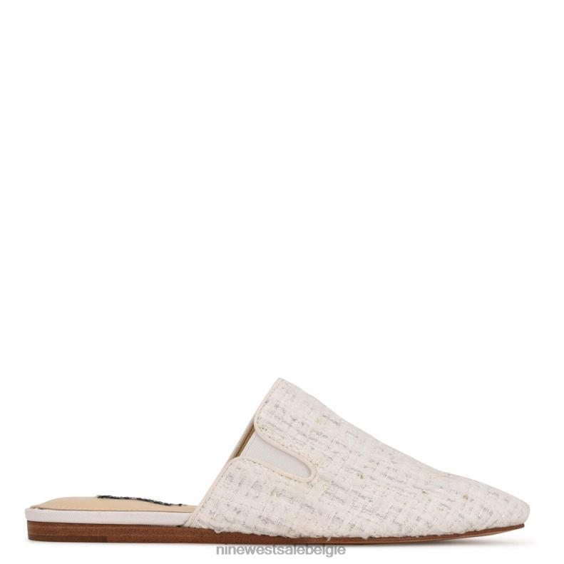 Nine West L48XT2345 witte bouclé freeda muiltjes met puntige neus