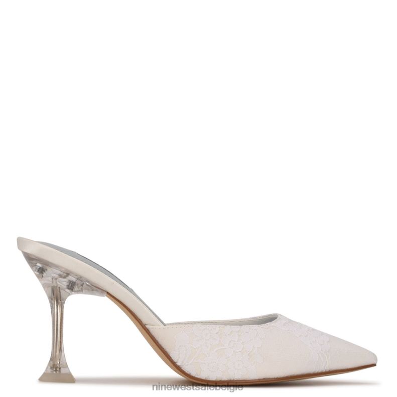 Nine West L48XT739 witte veter hott muiltjes met puntige neus