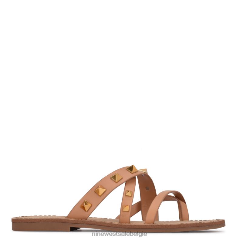 Nine West L48XT102 natuurlijk Cerri platte sandalen