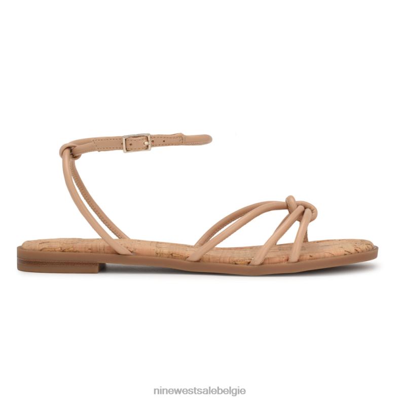 Nine West L48XT1069 warme blos Platte sandalen met enkelbandje